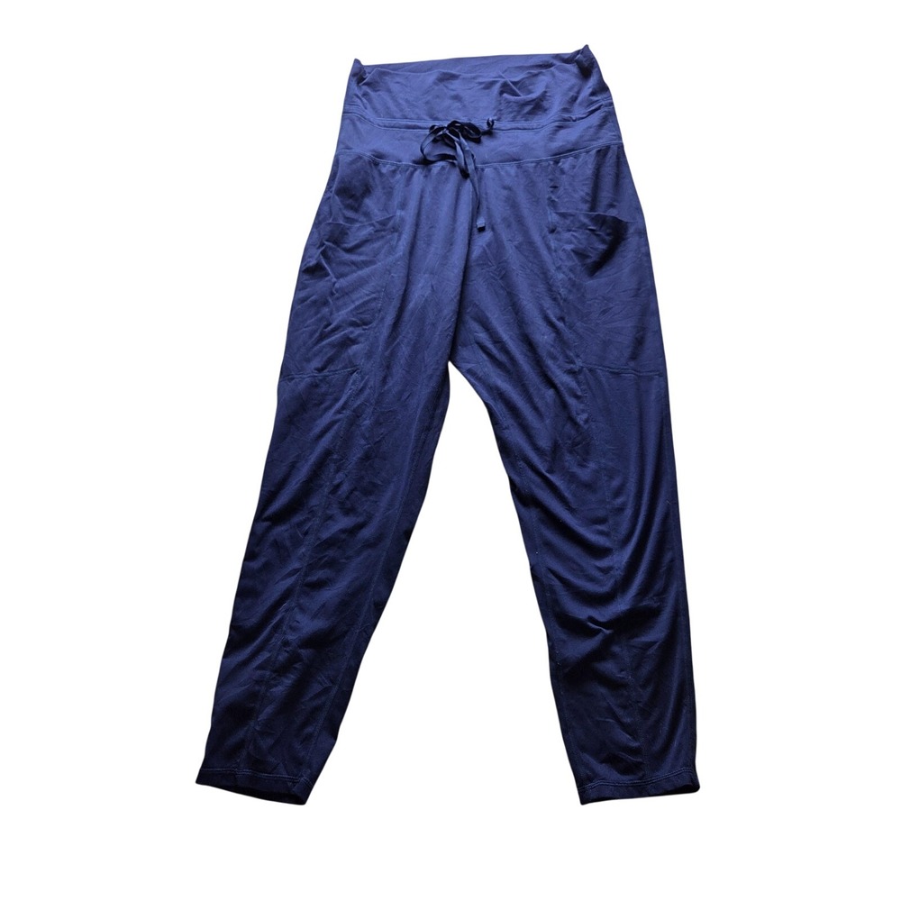 Athleta Pants Womens M Blue Jersey Jogger Pull On Elastic Waist Pockets Casual